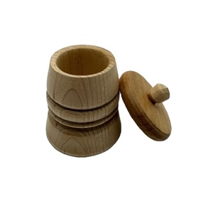 Juego de 1 tarro de madera de pino con tapa de madera para almacenar azúcar, café, té, utensilios de cocina, accesorios, bote de almacenamiento de madera - Product Image 1