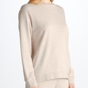 Sweat-shirt en molleton français super doux, respirant, col rond, pour femme, personnalisé en gros, 70% coton, 30% modal - Product Image 2