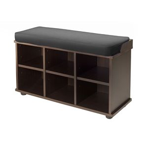 Panca per scarpe con cuscino nero Townsend - Product Image 1