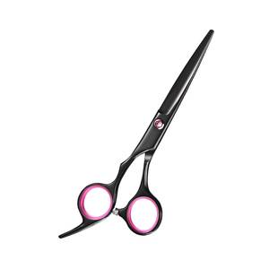 Tijeras para cortar el cabello, negras y rosas, con hoja afilada de acero inoxidable, mango de aluminio, ligeras, reutilizables, para zurdos - Product Image 2