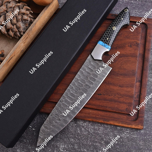 Hot Selling Carbon Steel Chef Knife Black Honeycomb Handle Razor Sharp Full Tang Premium Ambidextrous Modern Best Price Luxury - Product Image 3