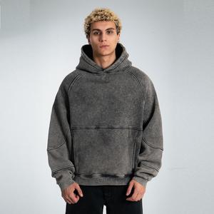 Nueva Sudadera con Capucha Oversize de Moda, Unisex, Estilo Vintage, con Bordado Desgastado, Lavado Ácido, Sudadera Personalizada para Hombre - Product Image 1