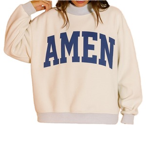 Camiseta de cuello alto oversize para mujer, 100% algodón, forro polar, corte relajado, hombros caídos, suave y cálida, estilo casual de invierno, streetwear, con logo frontal. - Product Image 1