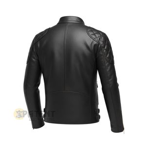 Vestes en cuir pour hommes de qualité supérieure, en cuir verni, fermeture éclair, coupe-vent, imperméable, tissu en toile, décontractées, pour l'hiver - Product Image 2