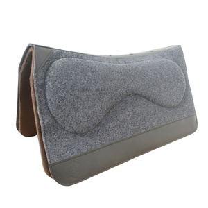 Tapis de selle western en feutre de laine profilé en cuir premium, fond en feutre absorbant les chocs, respirant, pour l'entraînement équestre - Product Image 2