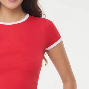 Camisetas Cortas para Mujer, Estilo Urbano, Camisetas de Manga Corta para Mujer, Camisetas Cortas de Algodón Personalizadas al por Mayor - Product Image 4