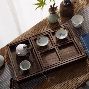 Wooden Country Style Multifunction Tray & Plate for Living Room Use-Tea Dim Sum Fruit Afternoon Snacks & Delicacies - Product Image 4