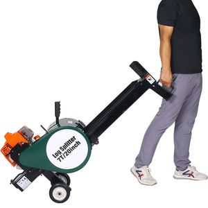Fendeuse de bûches électrique horizontale compacte de 7 tonnes avec double volant d'inertie, retour automatique de 20 pouces, moteur portable de 63 cm³, machinerie forestière - Product Image 6