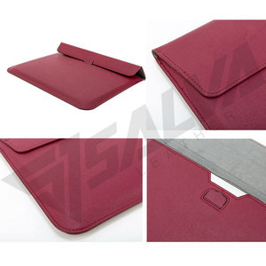 SALVA LEATHER Genuine Leather <b>Laptop</b> <b>Sleeve</b> 13-15 Inch Solid Color Luxury Strap Closure Business Lightweight Unisex Daily Use - Product Image 5