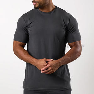 Vêtements de sport pour hommes personnalisés, t-shirts en coton tricoté avec design personnalisé, vêtements de fitness anti-boulochage et respirants - Product Image 1