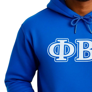 Sudadera con Capucha Estampada Phi Beta Sigma Azul para Hombre, Sudadera con Capucha y Letras Griegas, Ropa de Fraternidad, Corte Clásico, Estilo Casual - Product Image 3