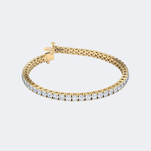 6.00CTW Round Prong-<b>Set</b> Lab Grown E Color <b>Gold</b> Plated Luxury Diamond Tennis Bracelet - Product Image 4