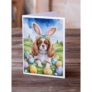 Cavalier Spaniel Easter Egg Hunt Whimsical A7 Greeting Cards Pack of 8 Blank Note Cards with <b>Envelopes</b> <b>5x7</b> Size - Product Image 2