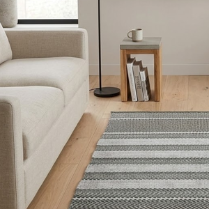 Alfombra Clásica Rectangular Dhurry |   Microfibra de Algodón Trenzada Plana Hecha a Máquina |   Tela Tejida con Pelo Cortado |   Base de PVC Antideslizante | - Product Image 1
