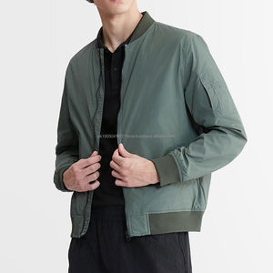 Chaqueta de bombardero con cuello levantado para Otoño e Invierno para hombre, moda de estilo callejero con diseños OEM, logotipo frontal, ropa informal para exteriores - Product Image 1