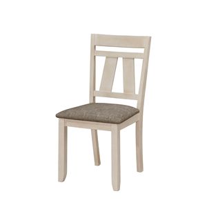 Set di 2 Sedie da Pranzo Stile Cottage, Seduta Imbottita Grigio Gesso, Struttura in Legno, Design Transizionale per Arredamento Sala da Pranzo - Product Image 1