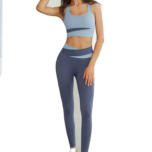 Women Eco-Friendly Reversible Print Solid Plus Size Fitness <b>Sets</b> Quick Drying Beauty Yoga Bra High Waist Hip Lifting Leggings - Product Image 1