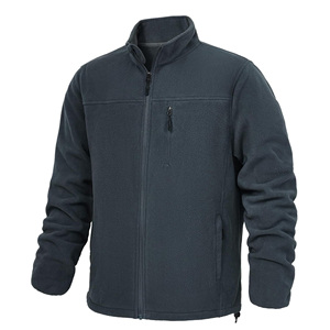 Chaqueta de Forro Polar con Cuello Alto para Hombre, Cierre Completo, Manga Larga, Cortavientos, Deportiva, para Actividades al Aire Libre - Product Image 4