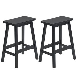 2 sgabelli da bar moderni neri con seduta in legno di pino e struttura in metallo di alta qualità per cucina e bar domestico - Product Image 2
