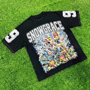 T-shirt à manches courtes surdimensionné pour homme Snowgrace en jersey uni, style streetwear, col rond, coton/fibre de bambou - Product Image 3