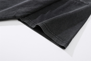 T-shirt unisexe en coton à col rond, couleur unie, imprimé par transfert thermique, coupe classique, respirant, style vintage, grammage lourd, personnalisable pour grossistes - Product Image 3