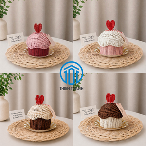 Custom Eid Mubarak Rattan Cupcake Basket Cute <b>Kids</b> Ramadan Ramadan Gergean Candy and Cupcake Basket Handwoven Rattan OEM ODM - Product Image 1