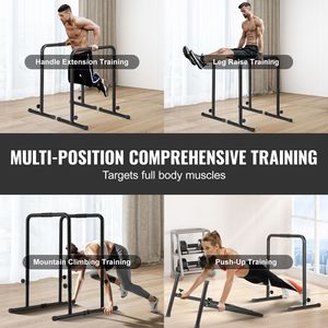 Stazione per Dip in Acciaio Resistente con Capacità di 200 Kg, Stabilizzatore Regolabile in Altezza per Allenamento Fitness - Product Image 6