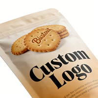Sacs à biscuits refermables imprimés sur mesure, emballages en plastique pour biscuits, pochette autoportante avec fermeture à glissière, sac scellé