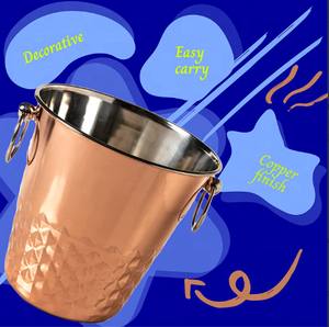 Customizable Stainless Steel Copper Plated Champagne Bucket, Ice Tub or Cocktail Chiller For Indoor Outdoor Parties - Product Image 3