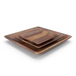 Assiette en bois naturel faite à la main pour servir les aliments, assiette décorative pour table à manger, assiette rustique en bois pour la maison et les restaurants - Product Image 1