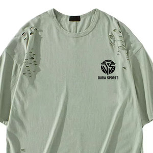 T-shirts pour hommes en coton 100% - Dernier design - Couleur unie - Coupe ample - T-shirt imprimé et délavé pour hommes - Taille adulte - Product Image 2