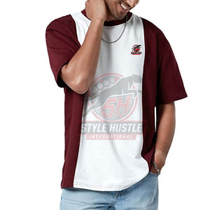 Camiseta de manga corta de alta calidad 100% algodón para hombre, talla grande, corte holgado, con logo personalizado impreso. - Product Image 4