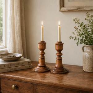 <b>Rustic</b> Modern Handmade Durable Wooden Candle Holder Christmas Wedding Decorative Feature for Farmhouse Themes Cozy Environments - Product Image 5
