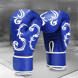 Gants de boxe noirs en PU avec imprimé gris effet gouttelettes, design à lacets et doigts entièrement couverts, pour adultes, gants de boxe professionnels unisexes - Product Image 6
