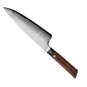Cuchillo de Chef de Acero de Damasco Hecho a Mano, Profesional, con Mango de Madera Personalizado, Afilado Extremo, Funda de Cuero, Garantizado - Product Image 6