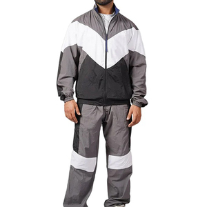Conjunto de Chaqueta y Pantalones Deportivos para Hombre, Cortavientos con Cierre, Transpirable, de Nailon, Dos Piezas - Product Image 4