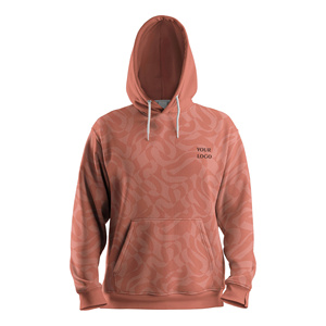 Sweat-shirt à capuche personnalisé pour homme avec logo sublimé, motif ondulé, décontracté, avec poche - Product Image 1