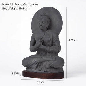 Escultura de Buda de Gandhara – Estatua Antigua del Maestro Budista, Réplica Clásica del Arte Budista de la Predicación del Buda - Product Image 1