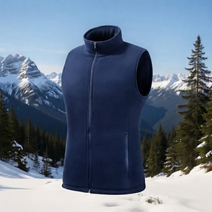 Chaleco Térmico para Mujer, Ligero, de Forro Polar, para Invierno, con Cierre de Cremallera, Cuello Alto, Talla Regular, Color Sólido, Logotipo Frontal - Product Image 2