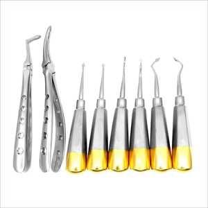 ชุดเครื่องมือถอนฟันระดับพรีเมียม พร้อมด้ามจับแบบแมนนวล ประกอบด้วย 6 อีเลเวเตอร์ 2 คีมถอนรากฟัน ปลายงัดรากฟัน ได้รับมาตรฐาน CE โดย Dentavex - Product Image 4