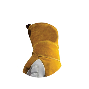 AB Grade Brown Cowhide Leather Smooth <b>Texture</b> Straight Cuff Customizable Durable <b>Powder</b>-Free Silicone-Free Safety Gloves - Product Image 4