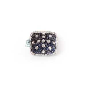 Jenna Blue <b>CZ</b> Designer <b>Ring</b>-18K Gold Plated Fashion Band with Claw Set Zircon - Product Image 1