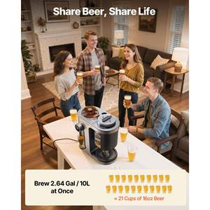 Machine à brasser électrique domestique de 1500 W, 3,43 gallons, tout-en-un, brassage domestique, réservoir intérieur en acier inoxydable 304, kits de brassage domestique automatiques - Product Image 6