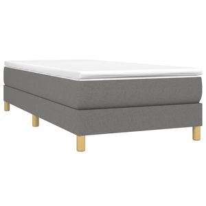 Cadre de lit en contreplaqué polyester gris foncé, taille twin, rembourré, produit en bois d'ingénierie - Product Image 3