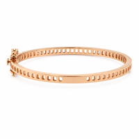 Brazalete Infantil de Oro Rosa de 18K con Diamantes de Corte Brillante, Joyería Fina Clásica de Alto Brillo para Niñas, Uso Diario, Regalo para Fiestas y Bodas