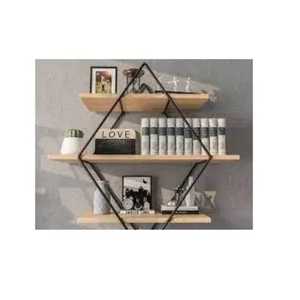 Modern Wood <b>Adjustable</b> Flexible Floating Wall <b>Shelf</b> Geometric Single Tier Storage Display Ledge Flower Pot Living Room - Product Image 1