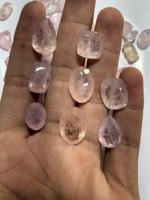 Morganite rose et pêche facettée en gros pour la fabrication de bijoux