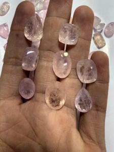 Morganite rose et pêche facettée en gros pour la fabrication de bijoux - Product Image 3