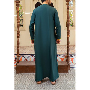 <b>Men</b> Juba Traditional Long Robe Modest Muslim Islamic Clothing Comfortable Loose Fit Breathable Material Long Sleeve - Product Image 2