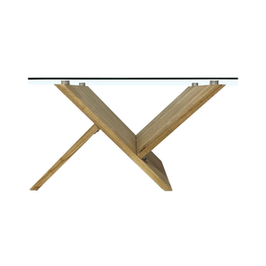 Mesa de Centro Pequeña Moderna de Madera Maciza con Tapa de Vidrio Ovalada, Estilo Arquitectónico, de Doble Capa, para Sala de Estar o Comedor - Product Image 6